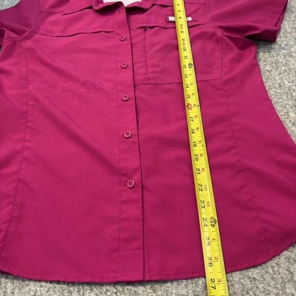 Habit Women’s River Shirt Fuchsia Pink Fishing UPF 40 Short Sleeve Medium - Picture 8 of 9